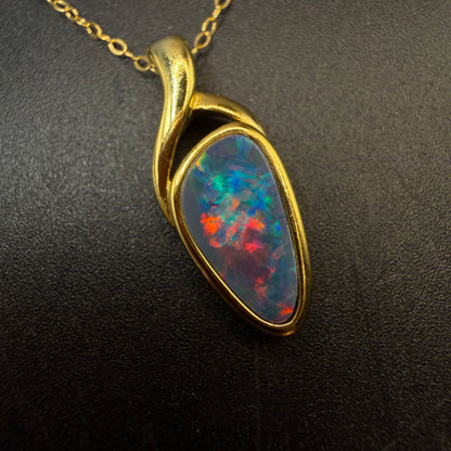 Queensland Boulder Opal S925 Necklace Super Quality