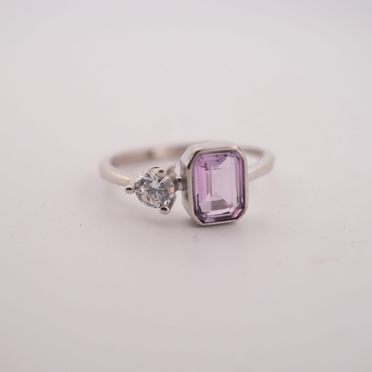 Clear Quartz and Amethyst S925 Adjustable