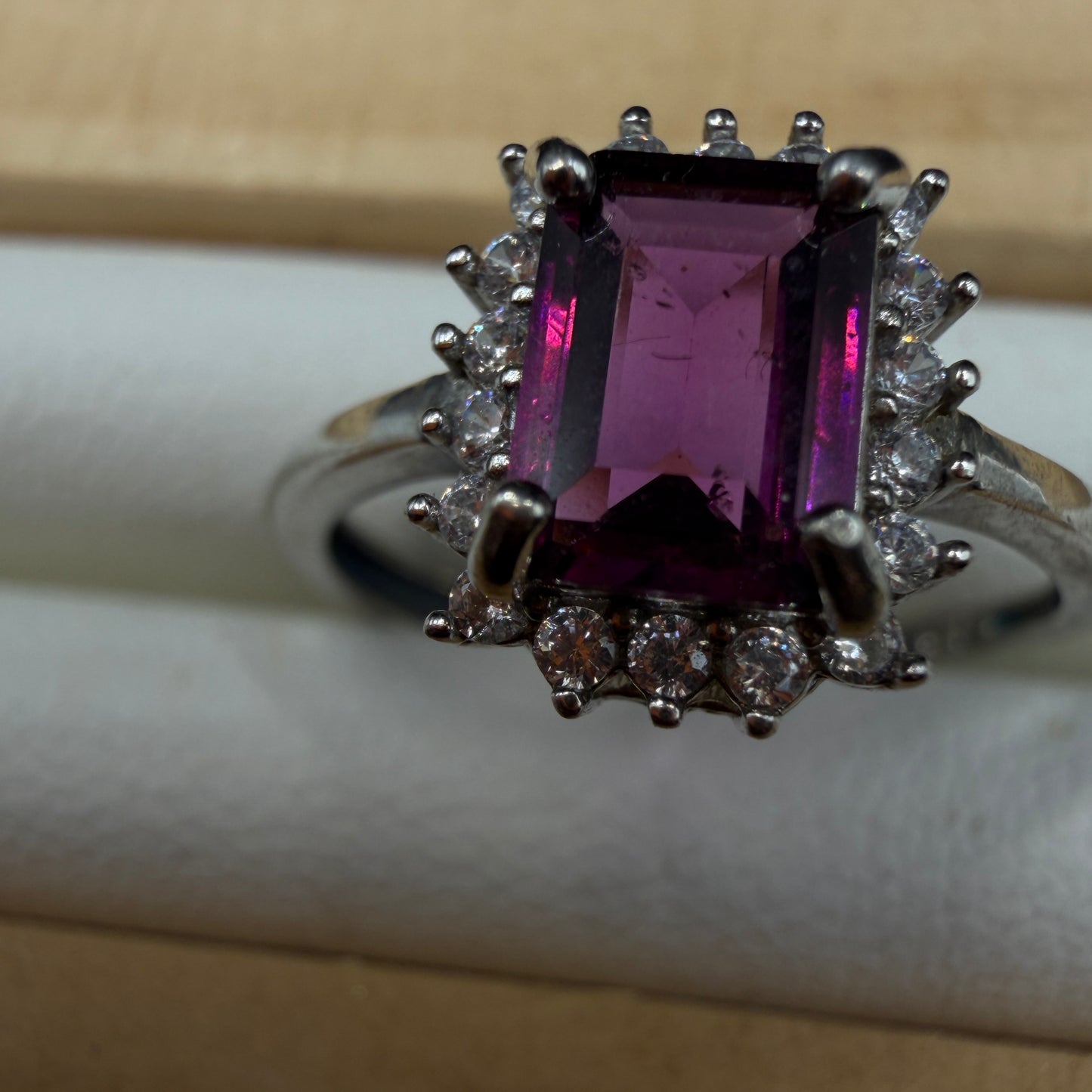 Rhodolite Garnet S925 Adjustable Ring