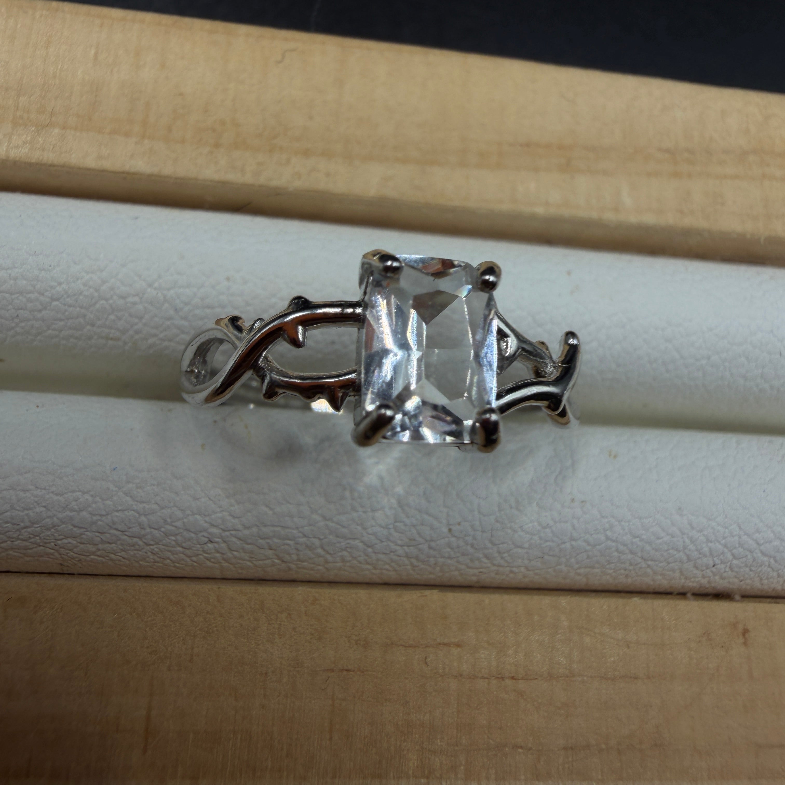 Clear Quartz S925 Adjustable Ring