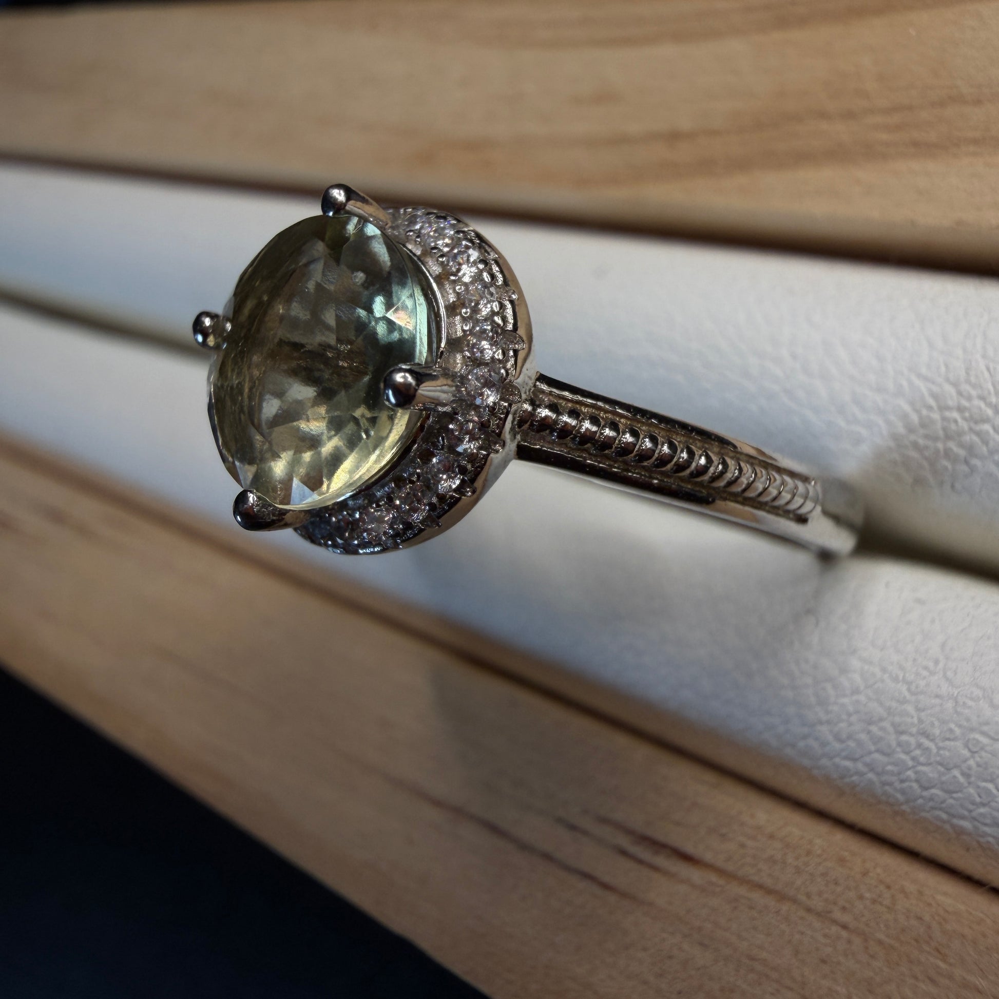 Libyan Desert Glass S925 Certified Adjustable Ring