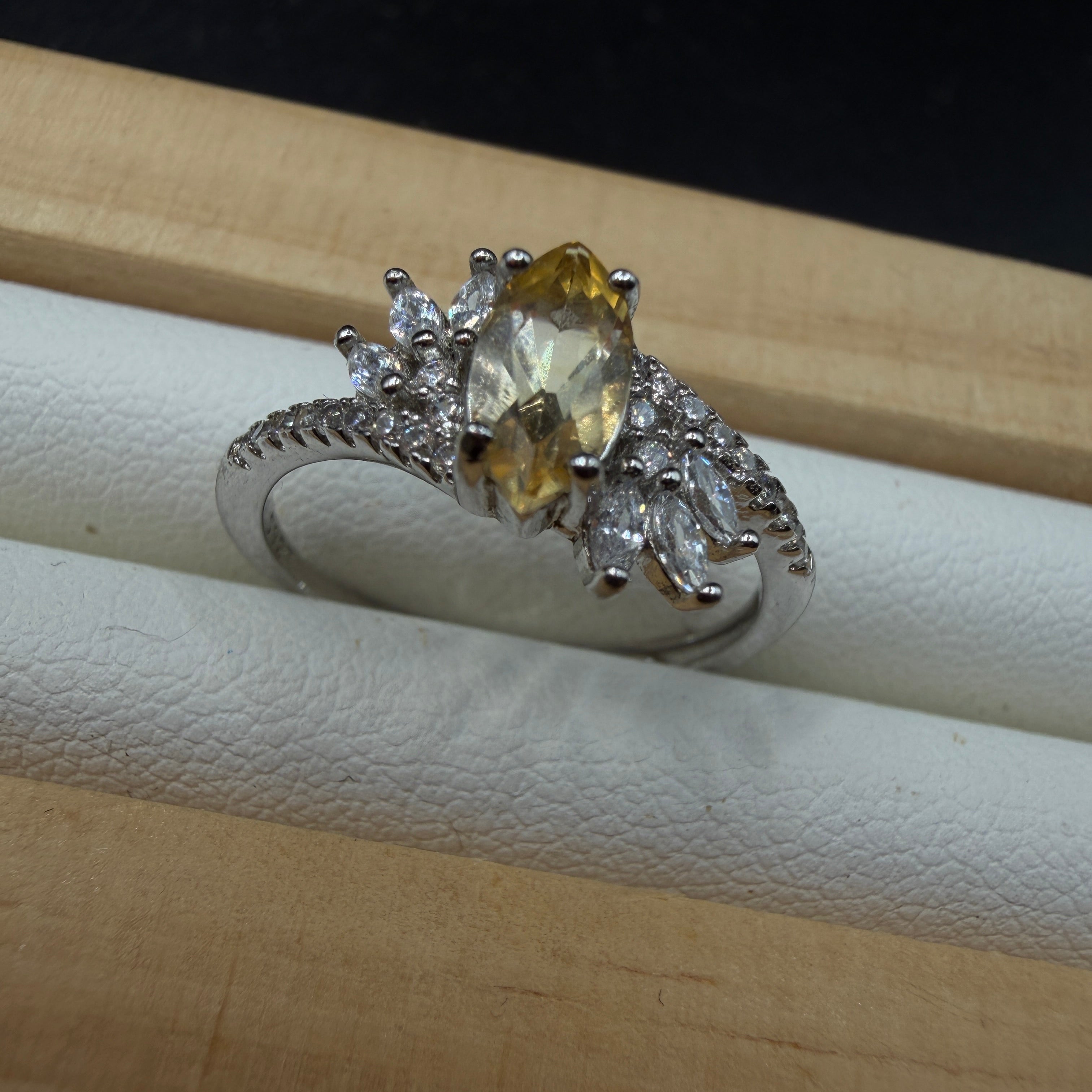 Citrine S925 Adjustable Ring