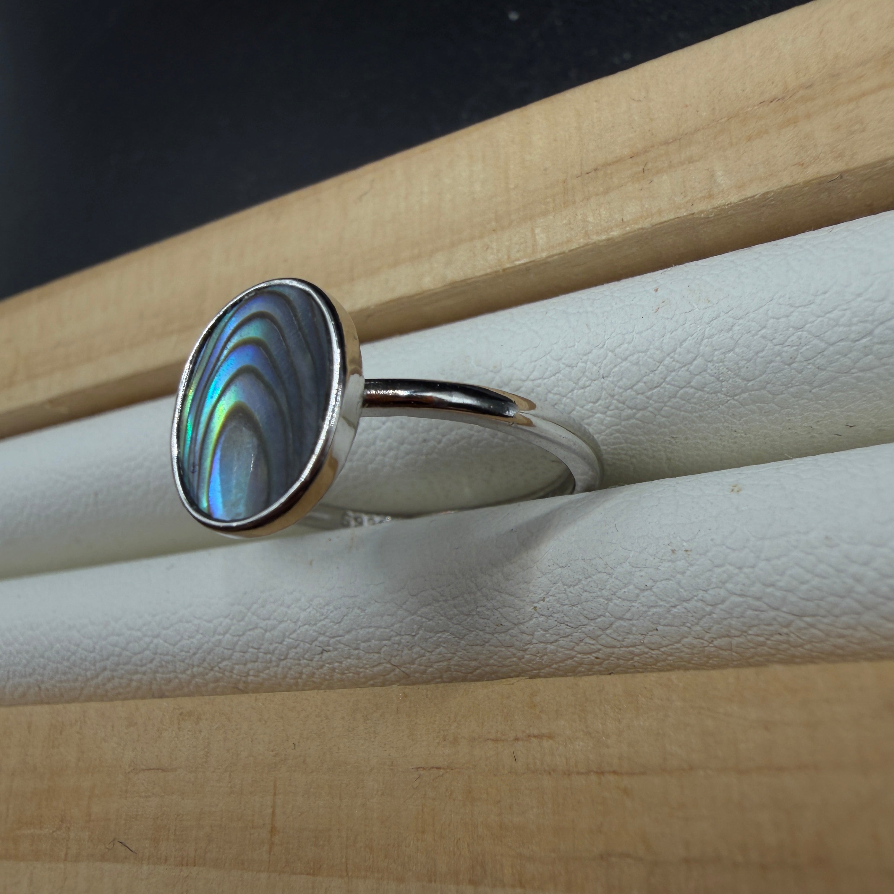 Abalone Shell S925 Adjustable Ring