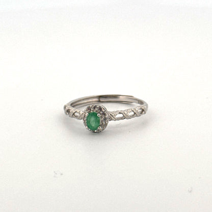 Emerald S925 Adjustable Ring