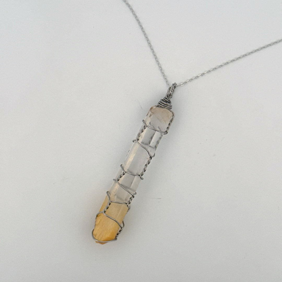 Columbian Mango Quartz Handmade S925 Necklace