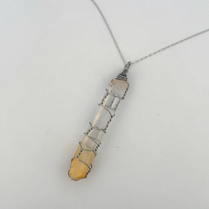 Columbian Mango Quartz Handmade S925 Necklace