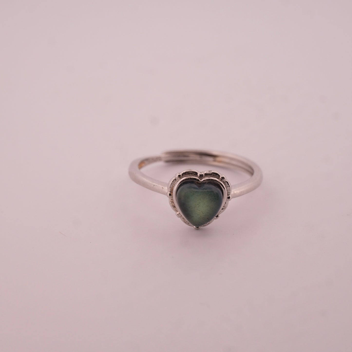 Labradorite Heart S925 Adjustable Ring