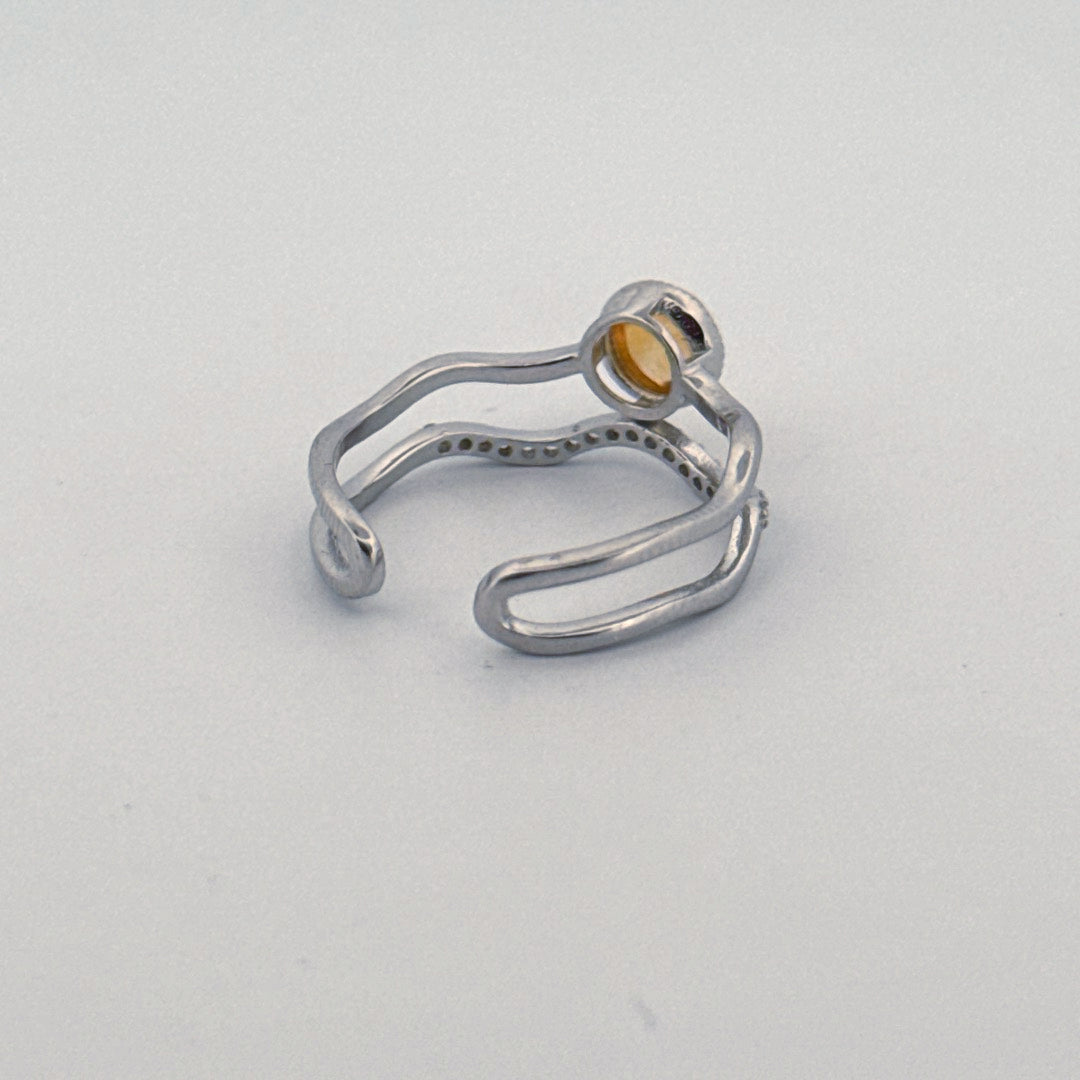 Citrine S925 Adjustable Ring
