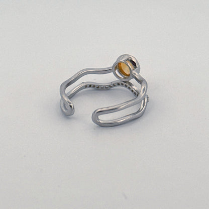 Citrine S925 Adjustable Ring