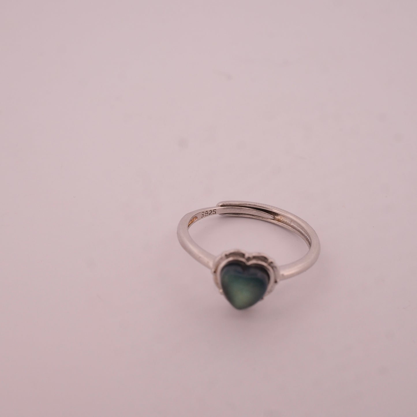 Labradorite Heart S925 Adjustable Ring