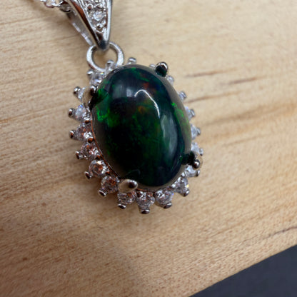 Black Opal S925 Necklace