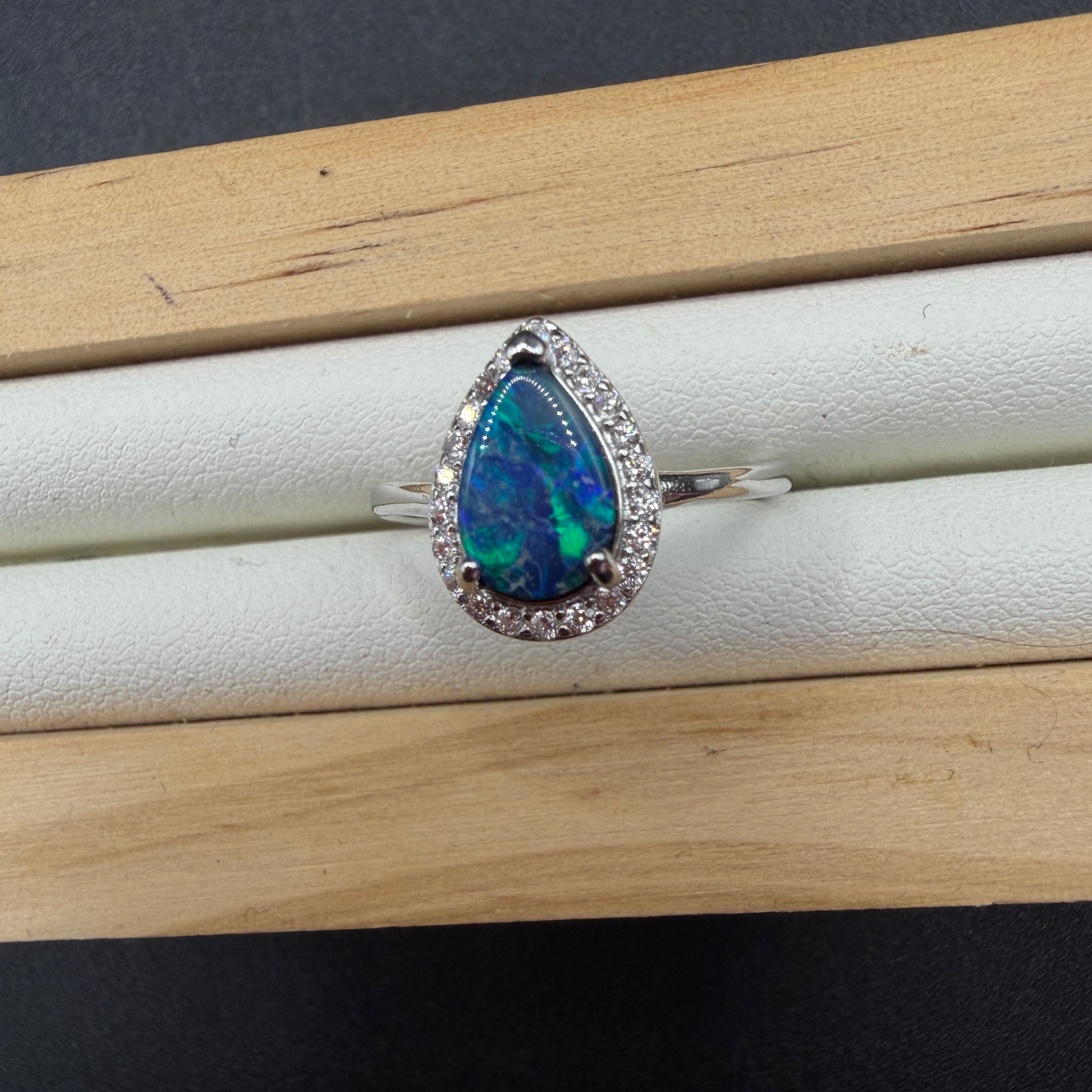 Australian Opal S925 Adjustable Ring