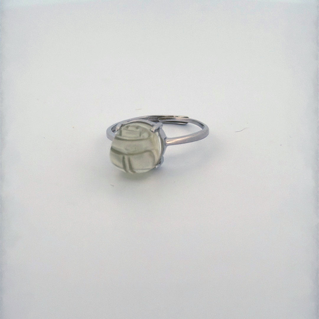 Libyan Desert Glass Scarab S925 Certified Adjustable Ring