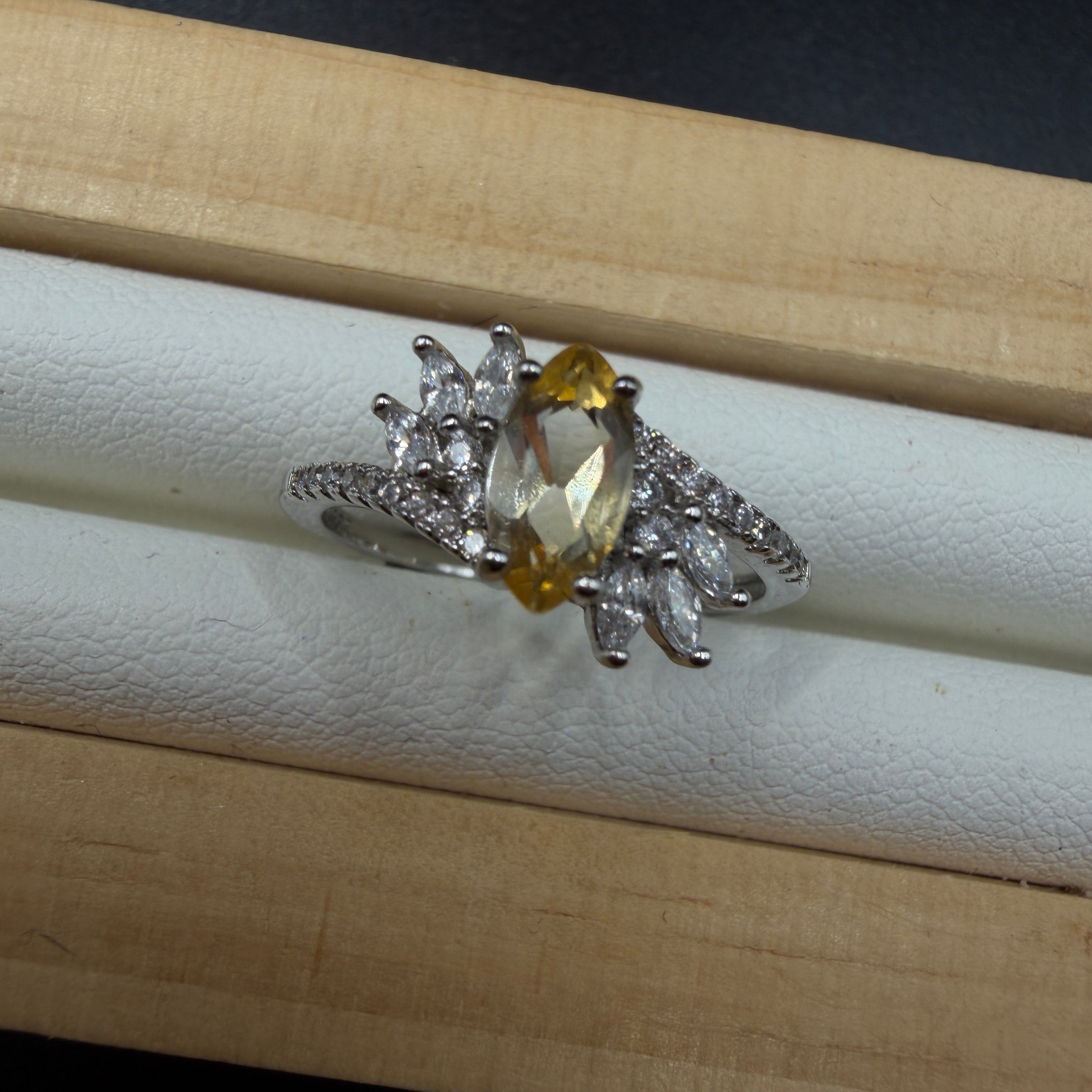 Citrine S925 Adjustable Ring