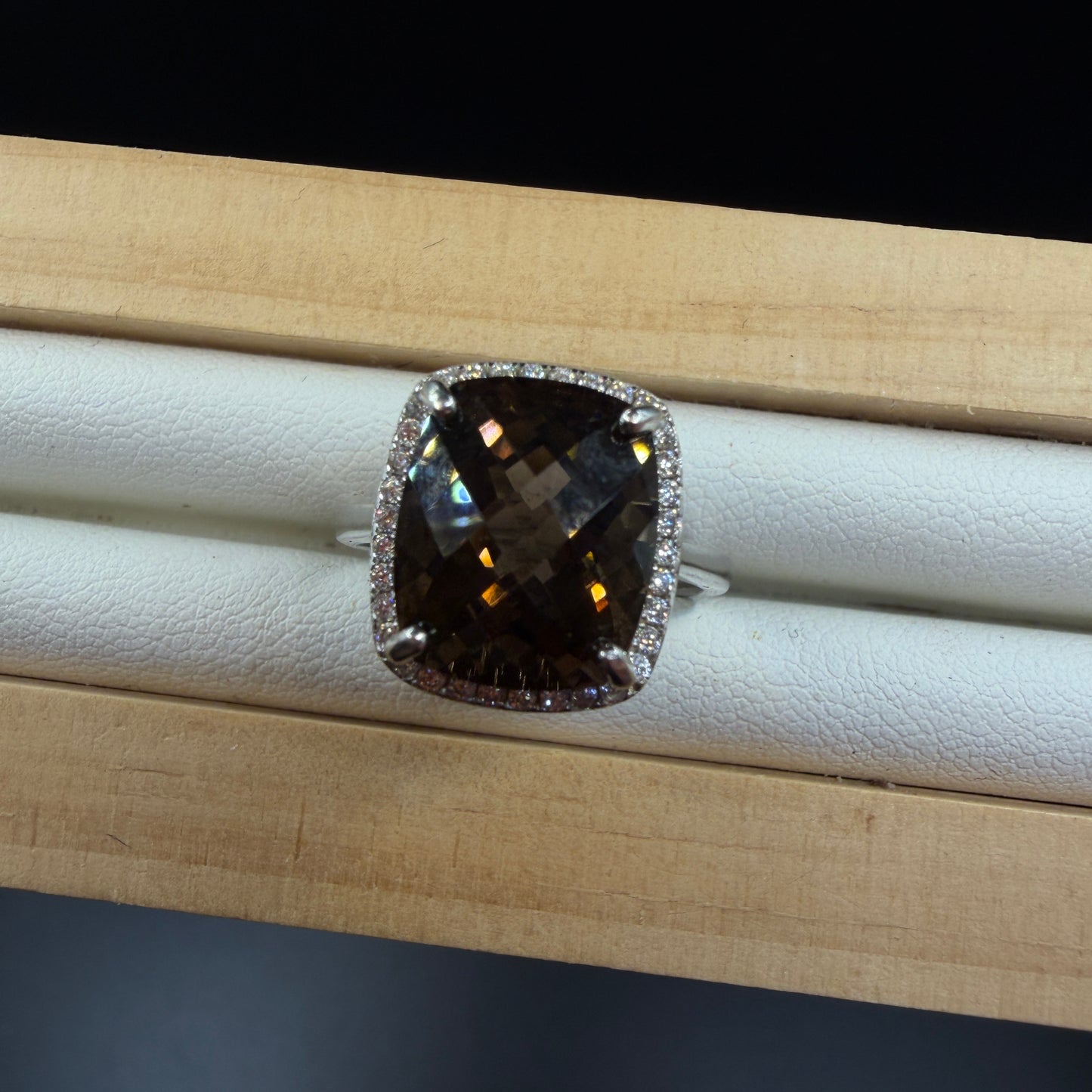 Smokey Quartz S925 Adjustable Ring