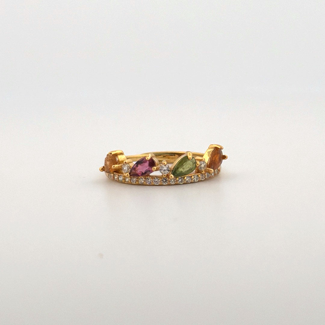 Rainbow Tourmaline S925 Adjustable Ring