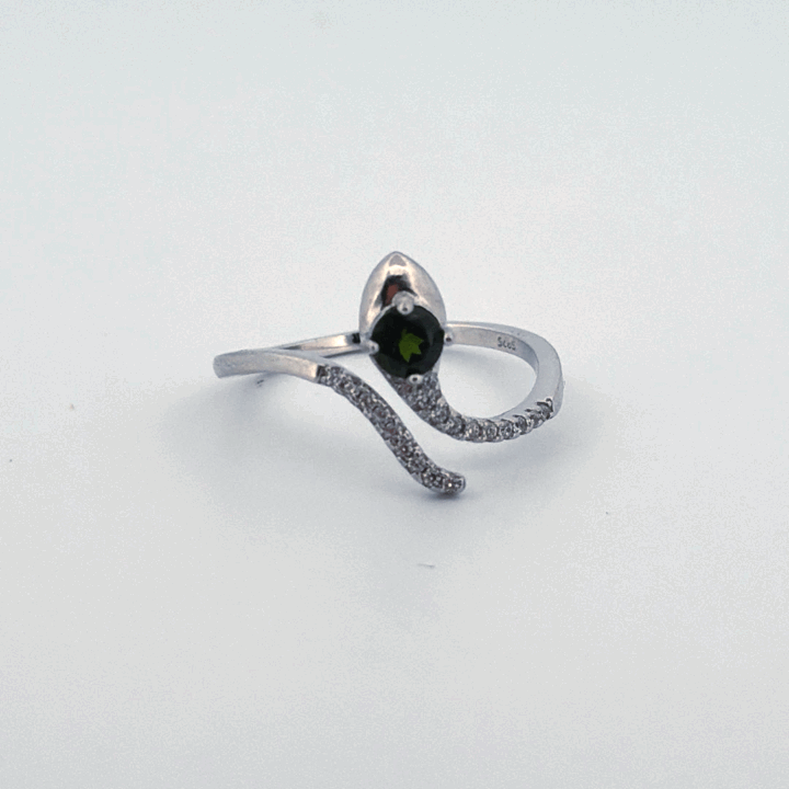Diopside Snake S925 Adjustable Ring