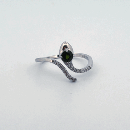 Diopside Snake S925 Adjustable Ring