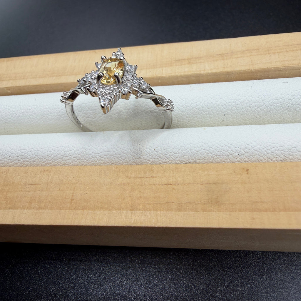 Citrine Star S925 Adjustable Ring