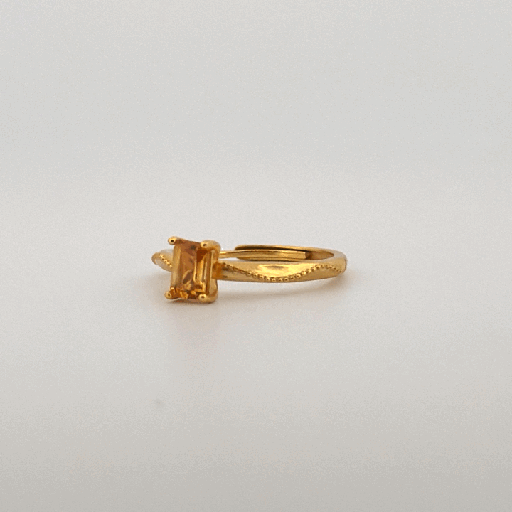 Citrine S925 Adjustable Ring