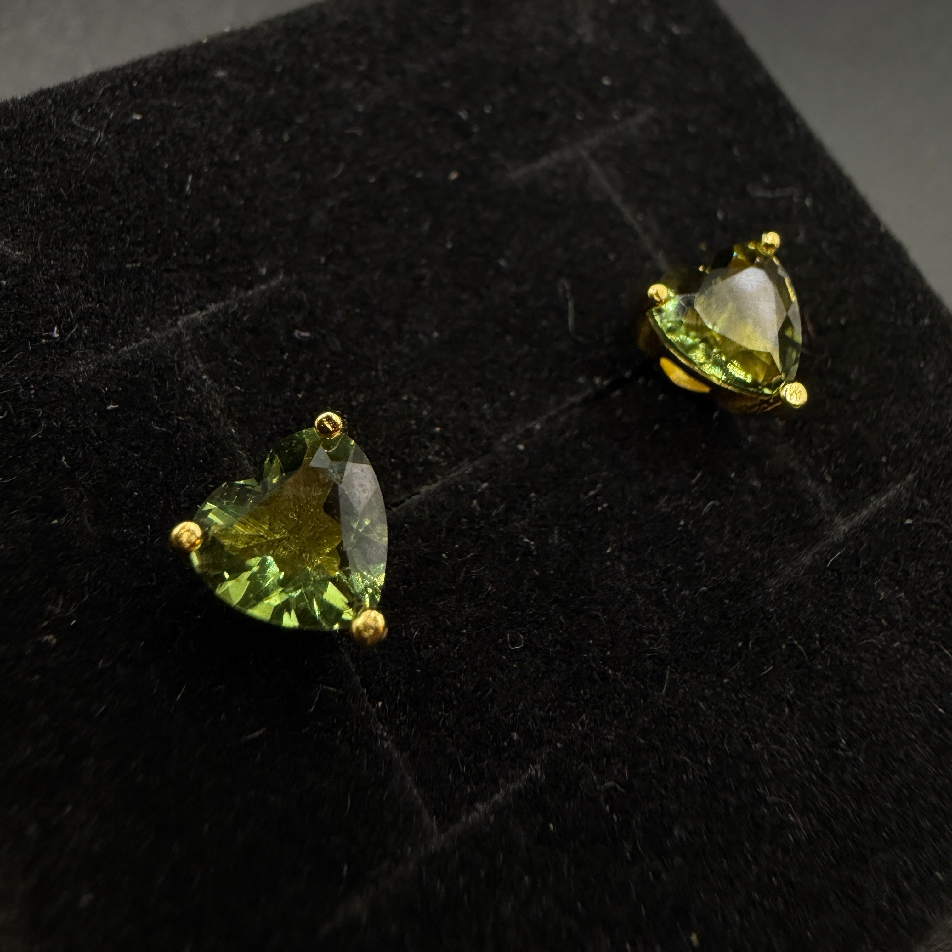 Moldavite Heart S925 Certified Earrings