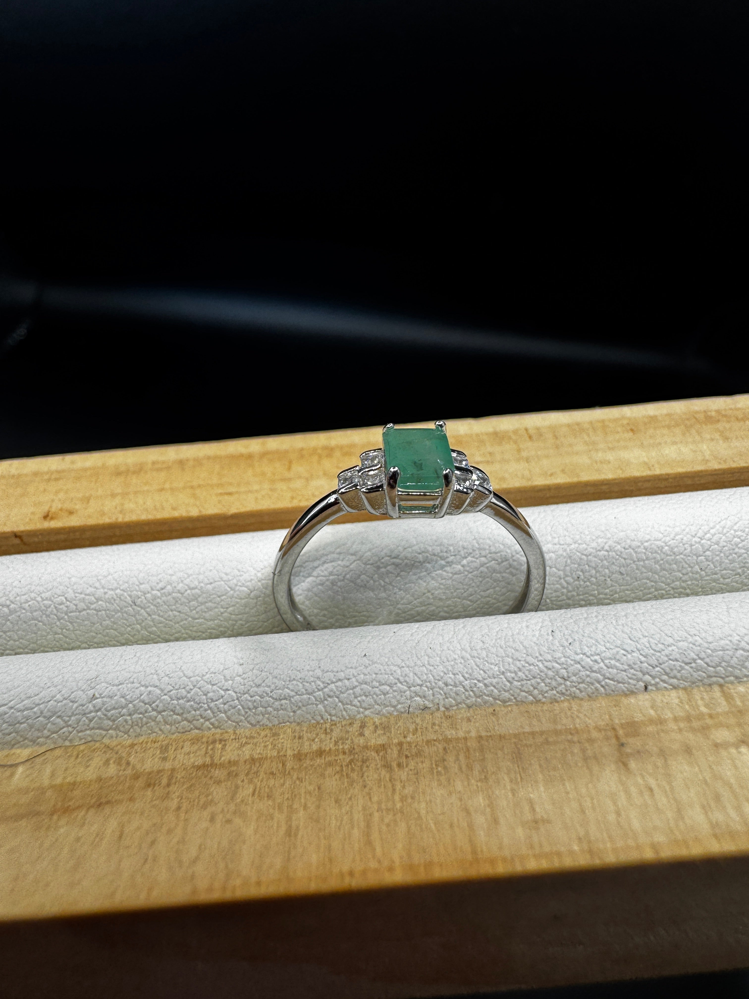 Emerald S925 Adjustable Ring
