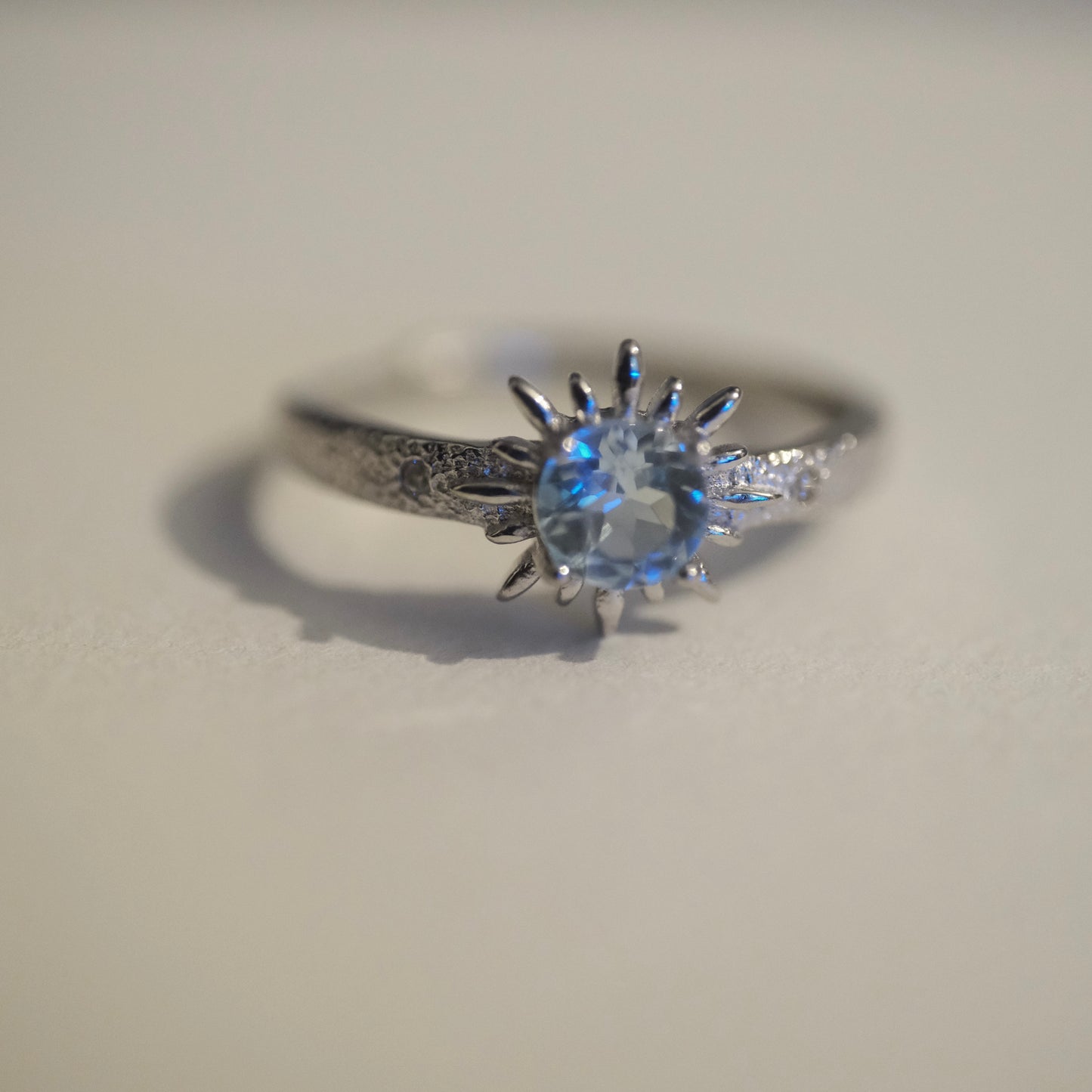 Aquamarine Sun S925 Adjustable Ring