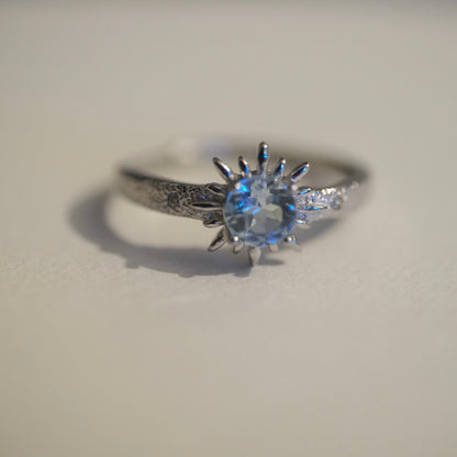 Aquamarine Sun S925 Adjustable Ring