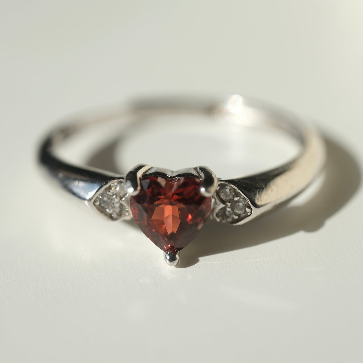 Garnet Heart S925 Adjustable Ring • Courage • Passion • Confidence