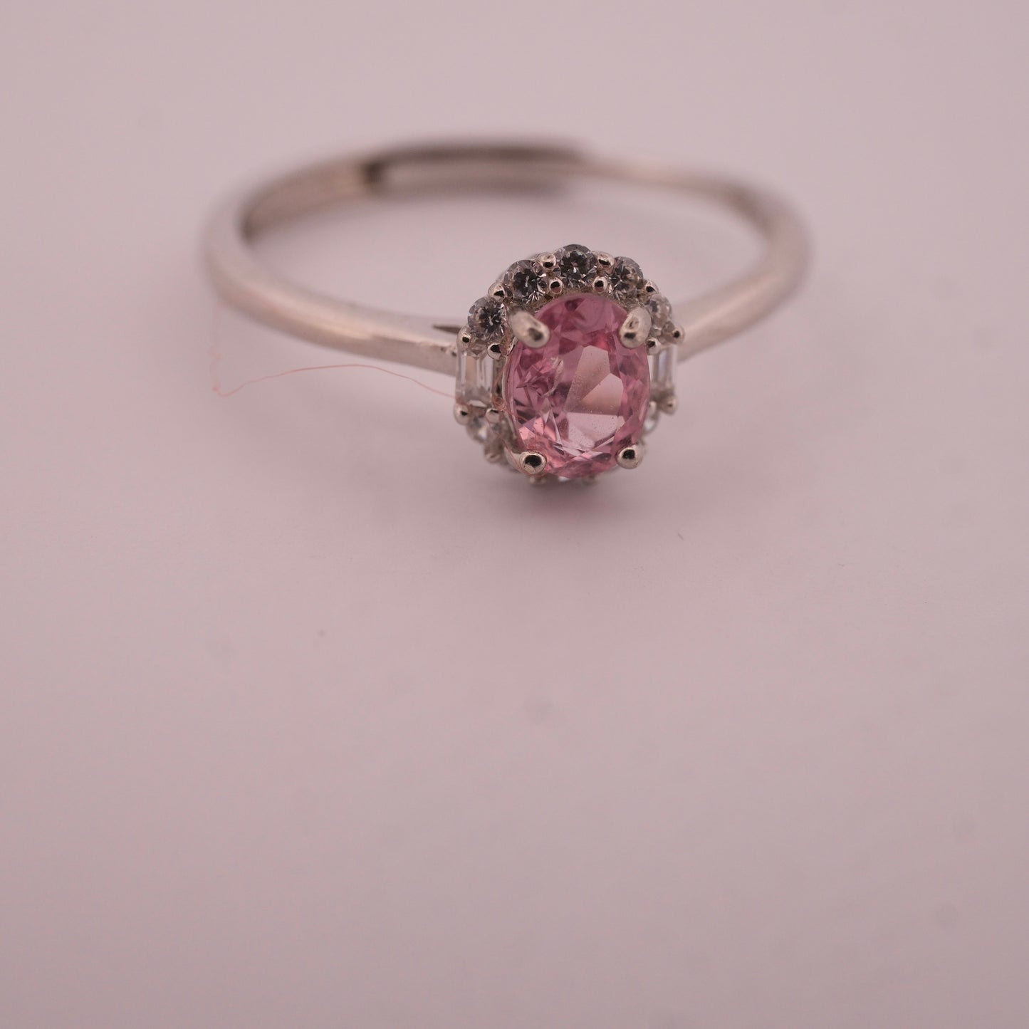 Pink Tourmaline S925 Adjustable Ring