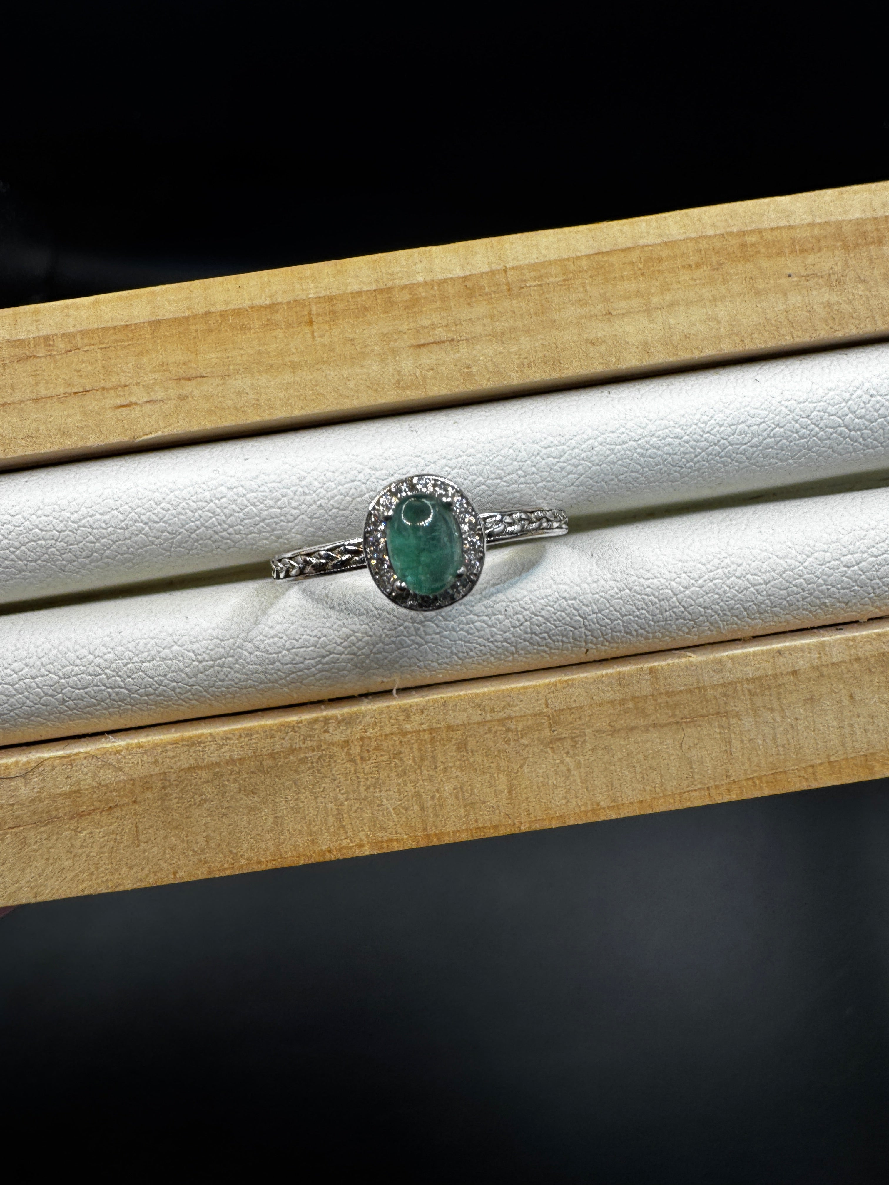 Emerald S925 Adjustable Ring