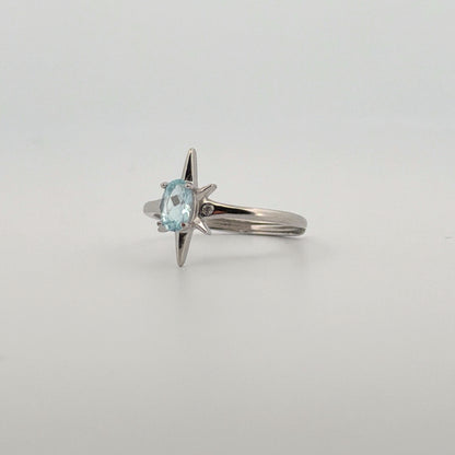 Aquamarine S925 Adjustable Ring