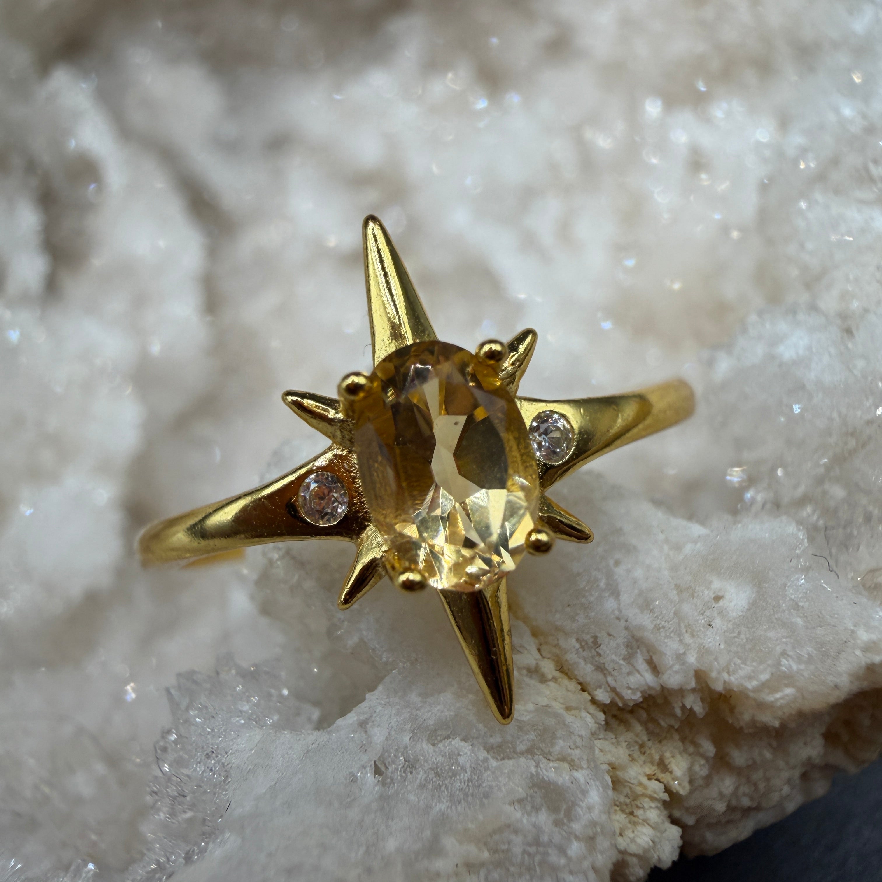 Citrine S925 Adjustable Ring