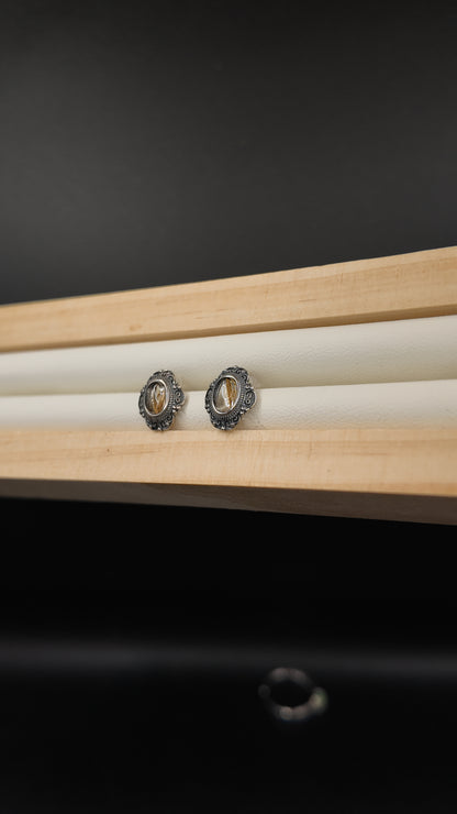 Golden Rutile S925 Earrings
