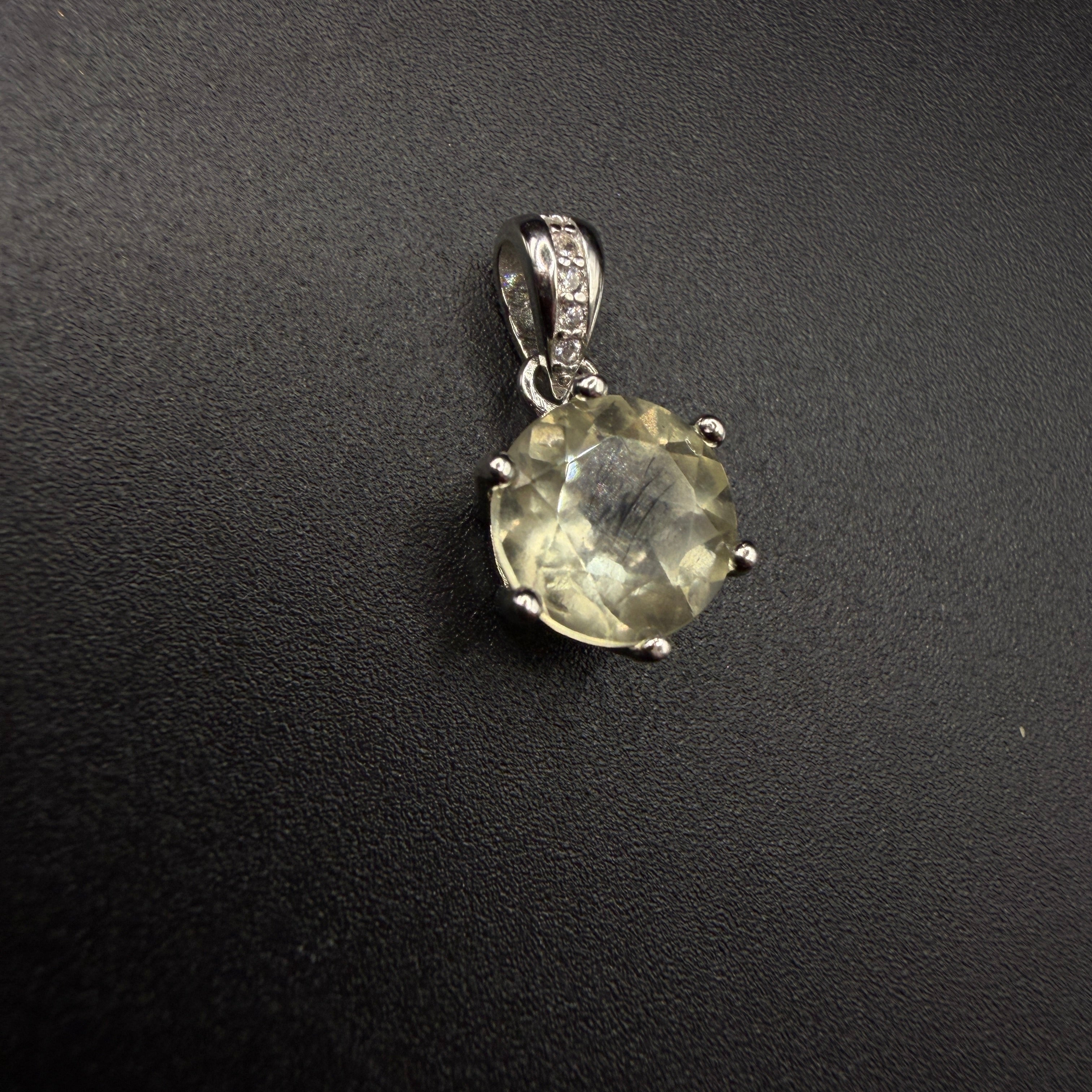 Round Libyan Desert Glass S925 Certified Necklace