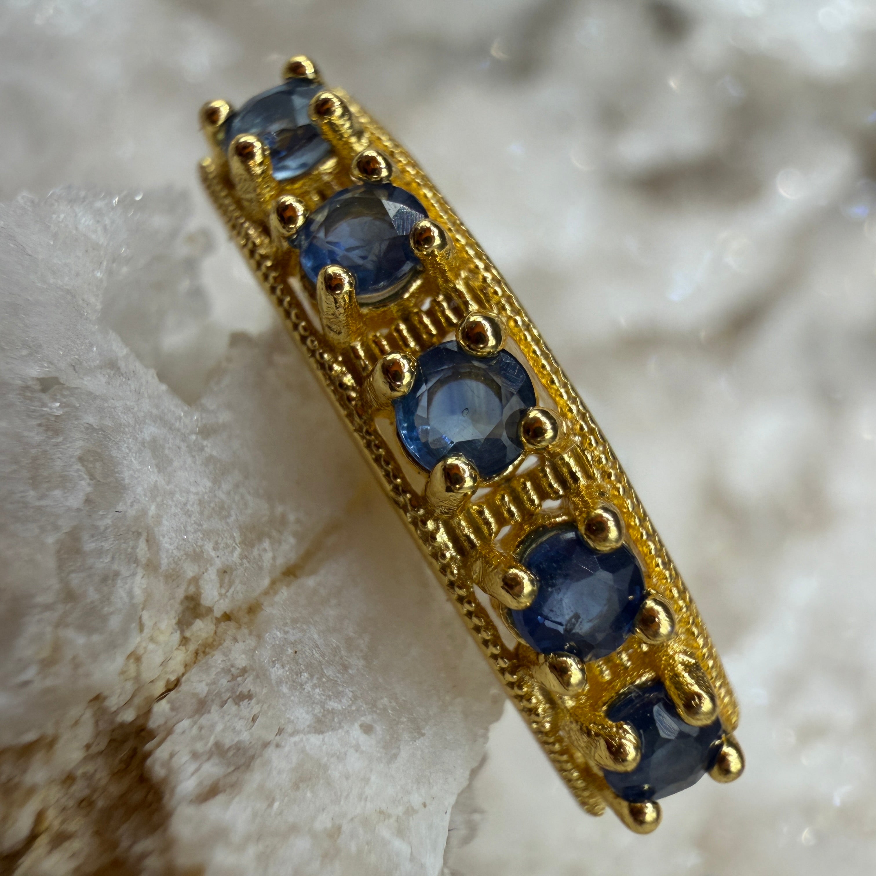 Sapphire S925 Adjustable Ring