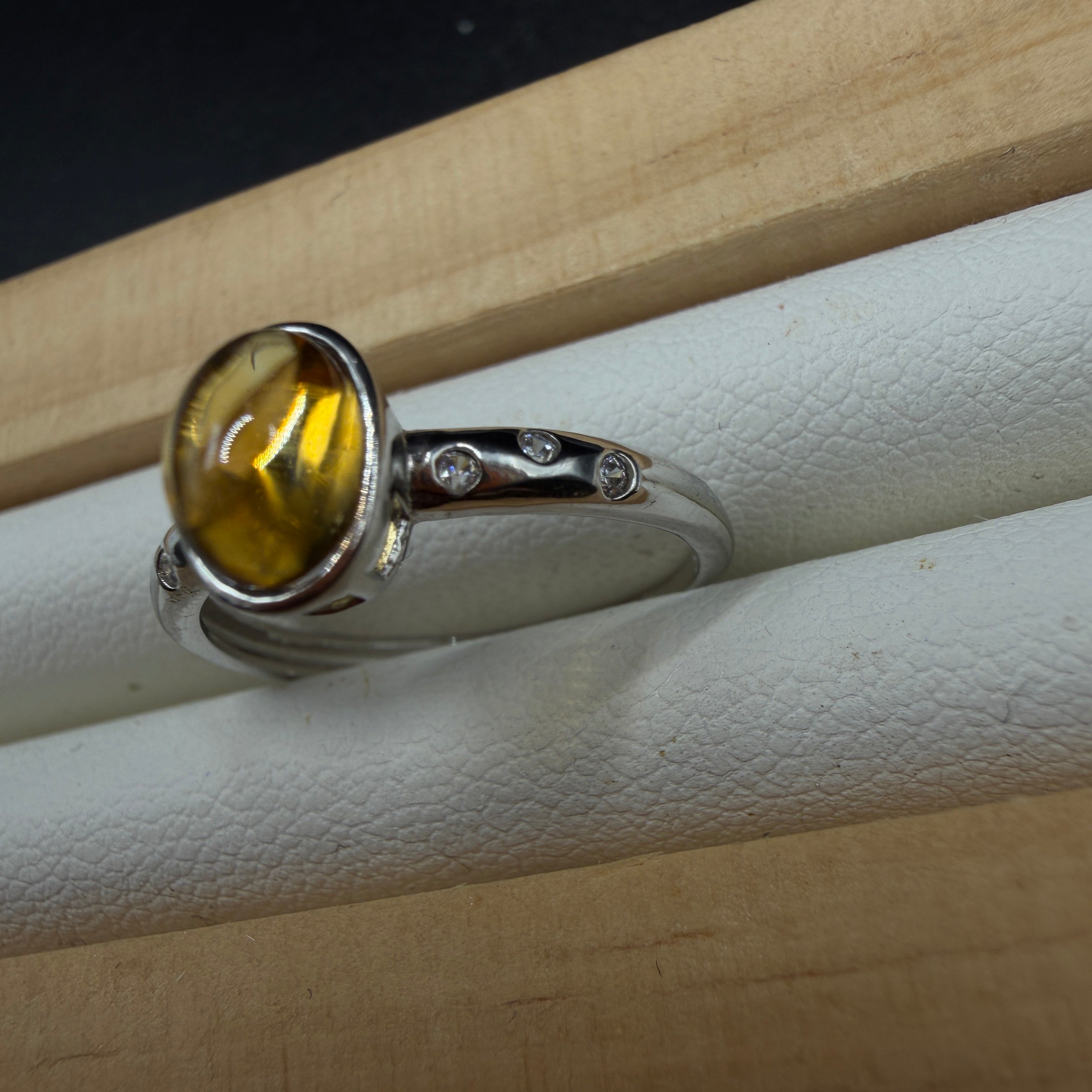 Citrine S925 Adjustable Ring