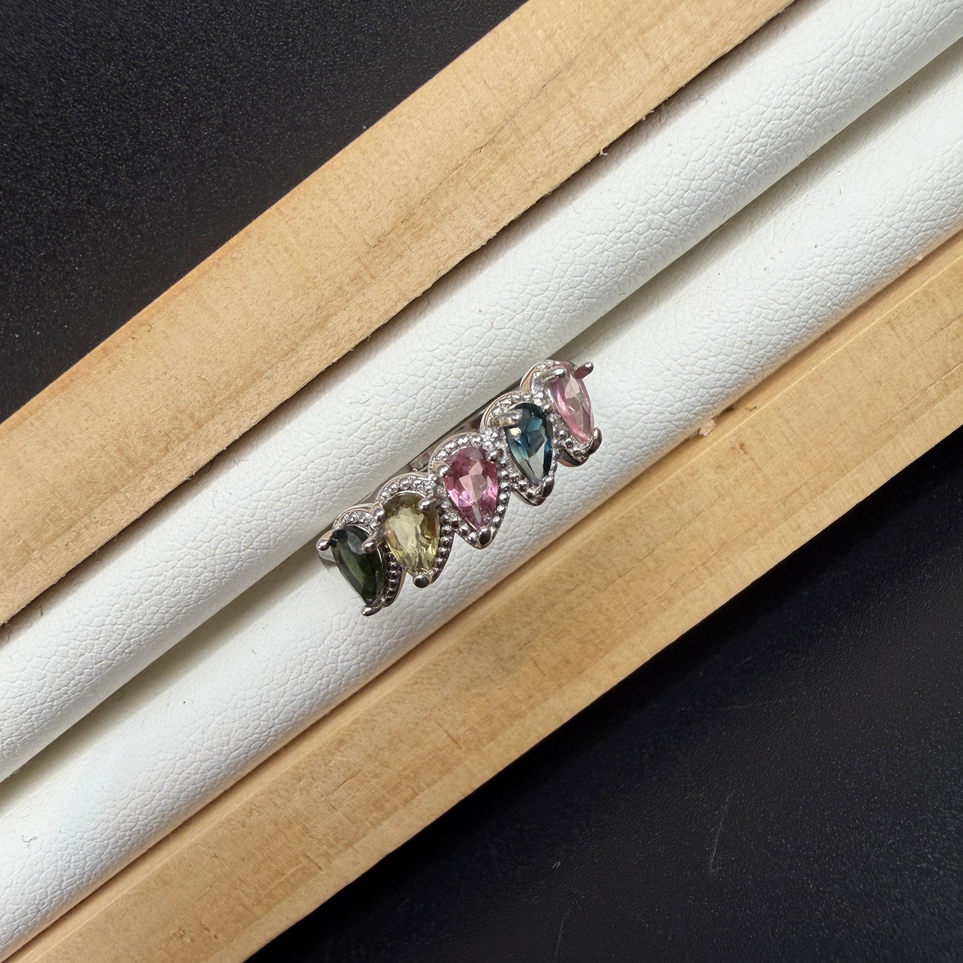 Rainbow Tourmaline S925 Adjustable Ring