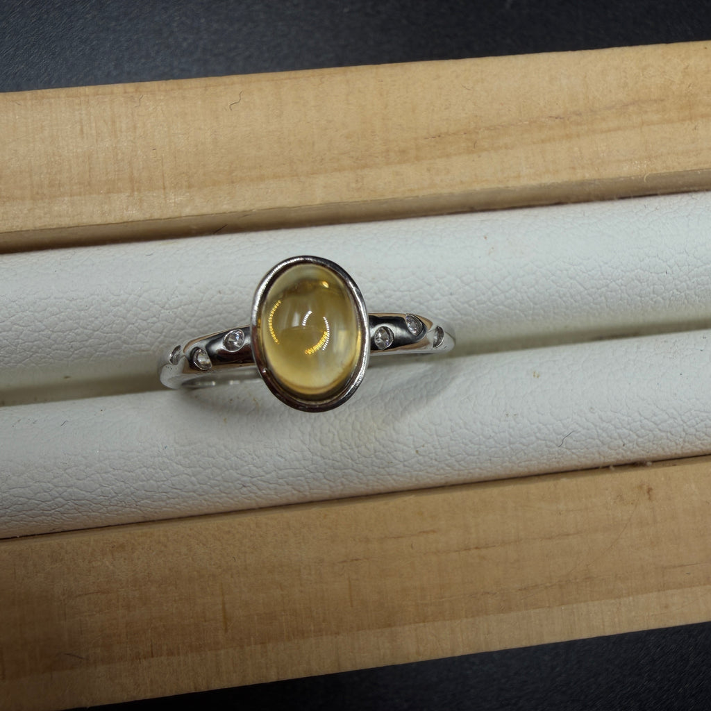 Citrine S925 Adjustable Ring