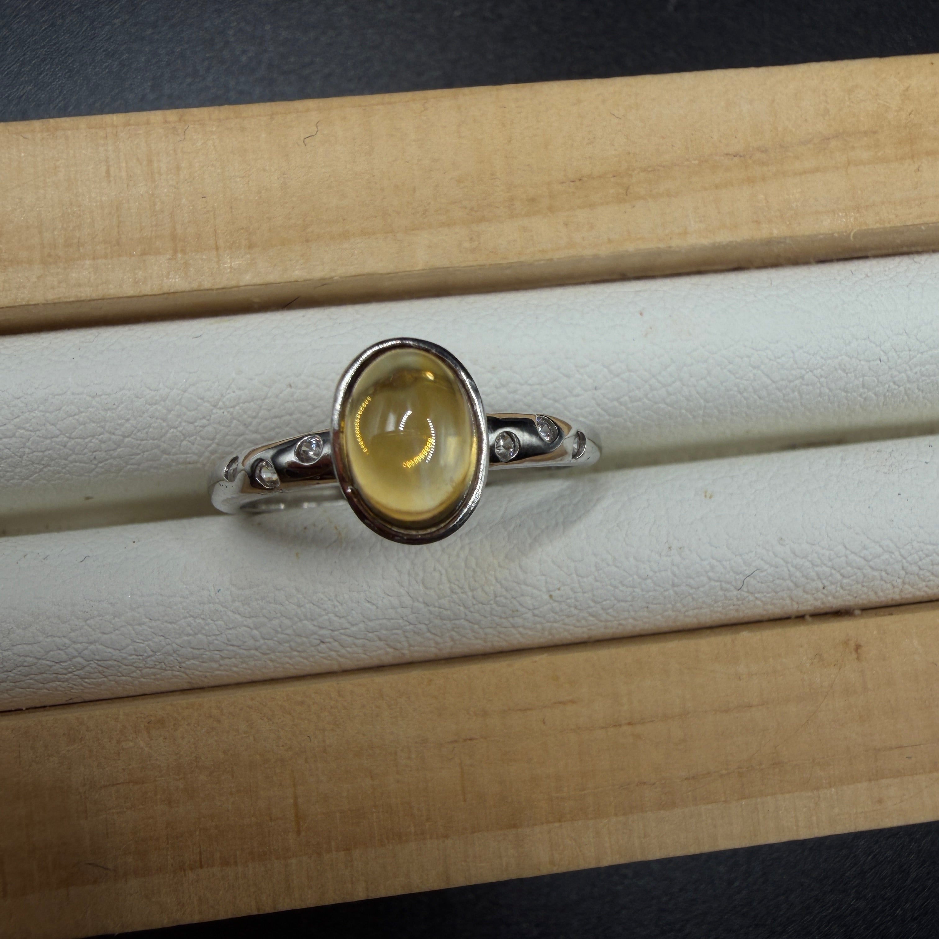 Citrine S925 Adjustable Ring