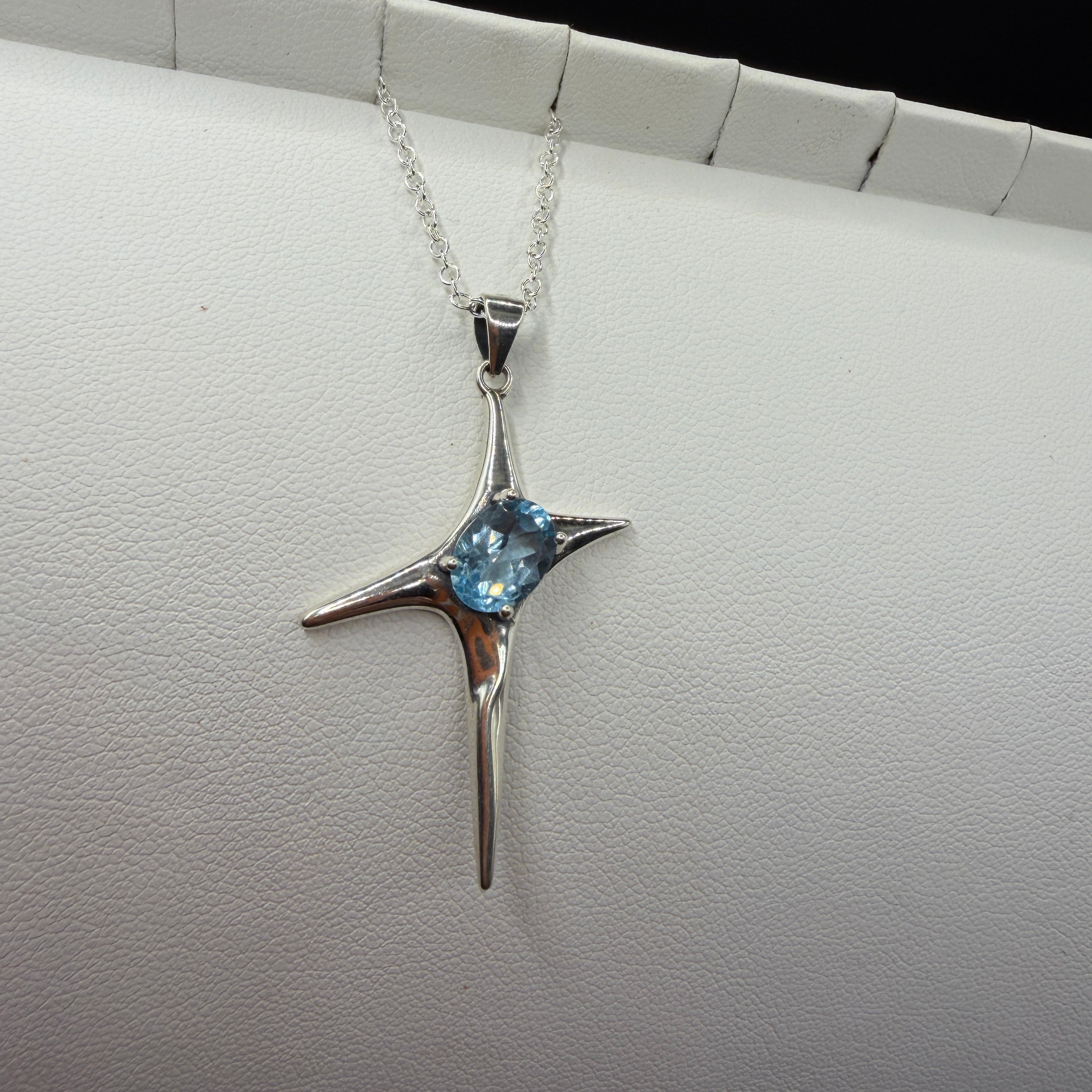 Aquamarine Star S925 Necklace
