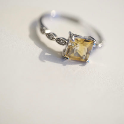 Citrine S925 Adjustable Ring