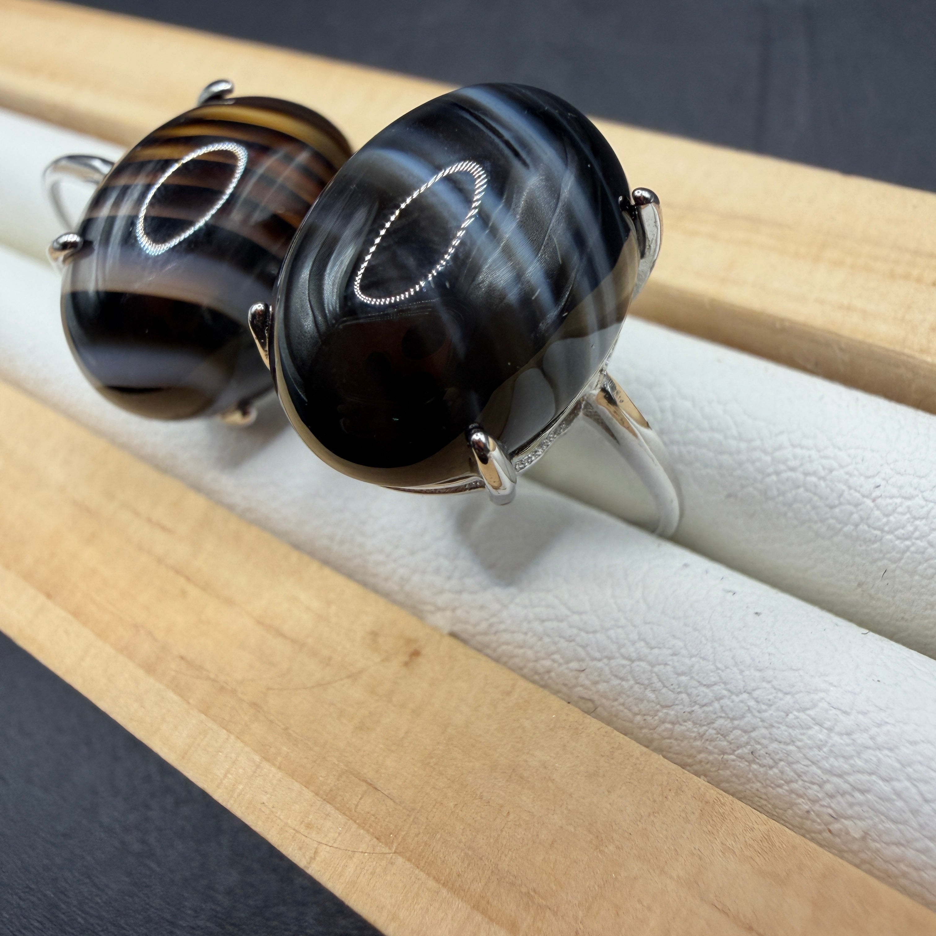 Black Onyx S925 Adjustable Ring