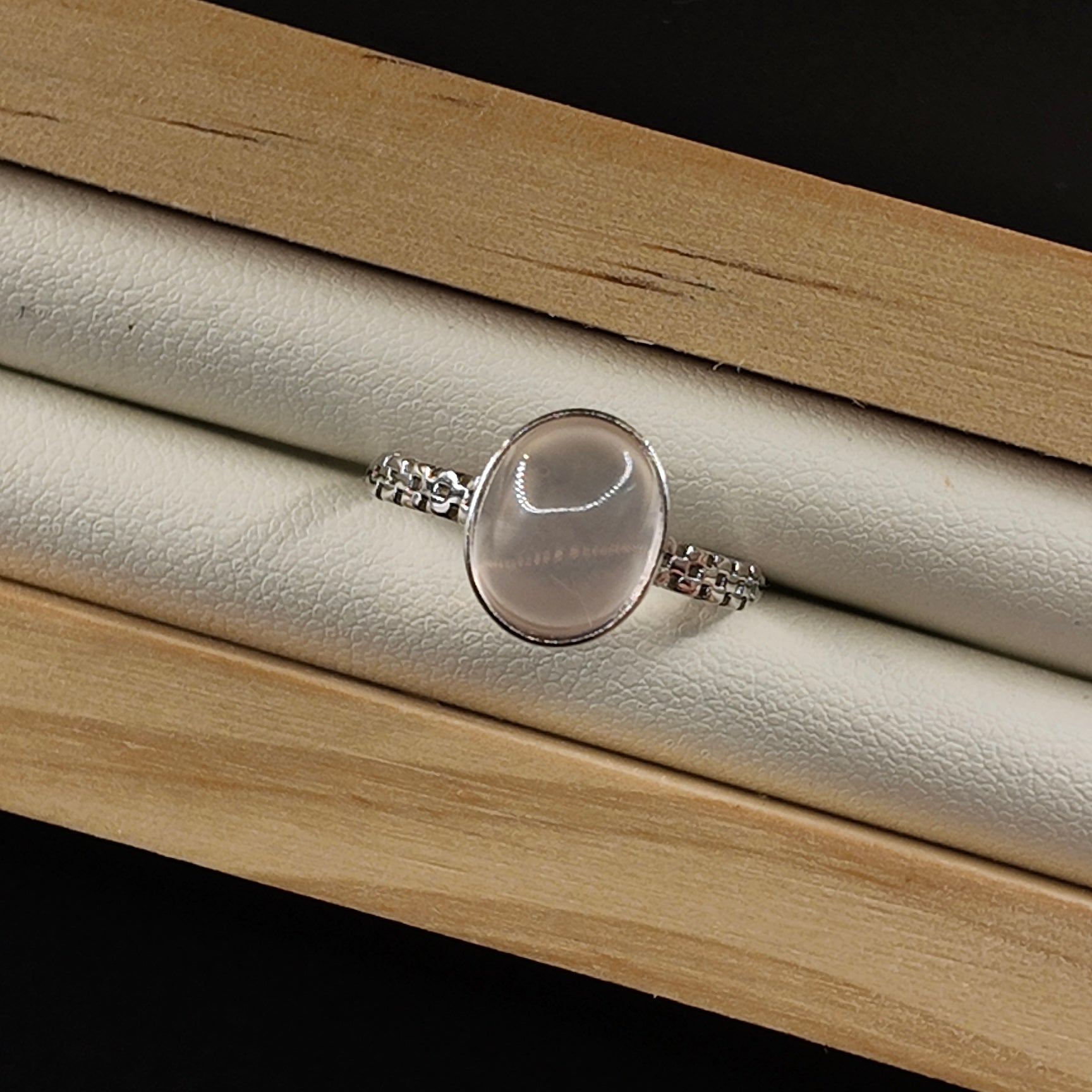 Rose Quartz S925 Adjustable Ring