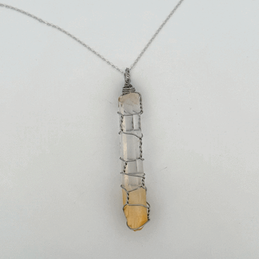 Columbian Mango Quartz Handmade S925 Necklace