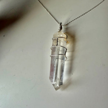 Lemurian Blue Mist Quartz S925 Handmade Necklace