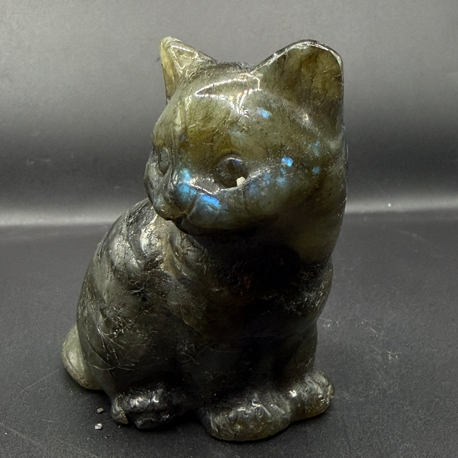Labradorite Cat Carving