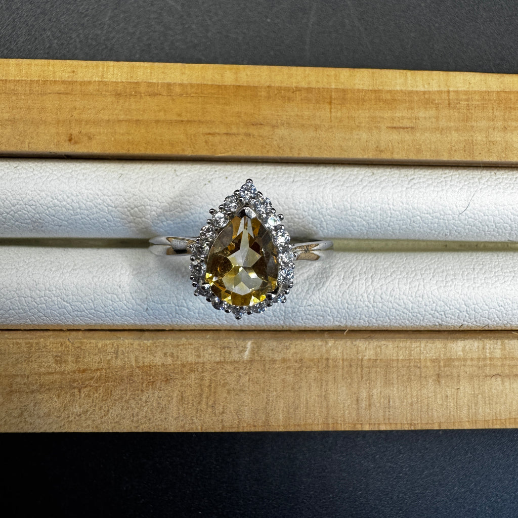 Citrine S925 Adjustable Ring