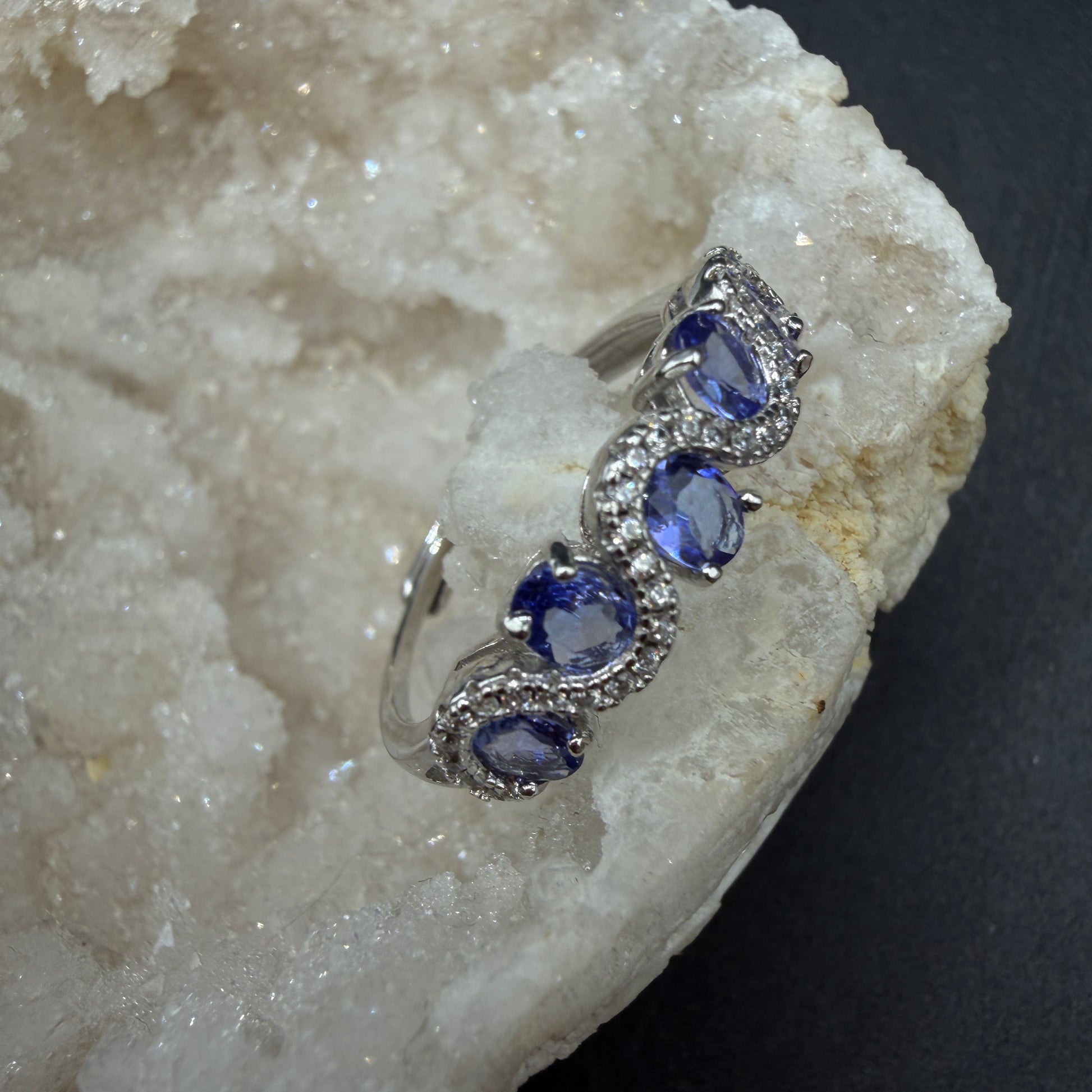 Tanzanite S925 Adjustable Certified Ring