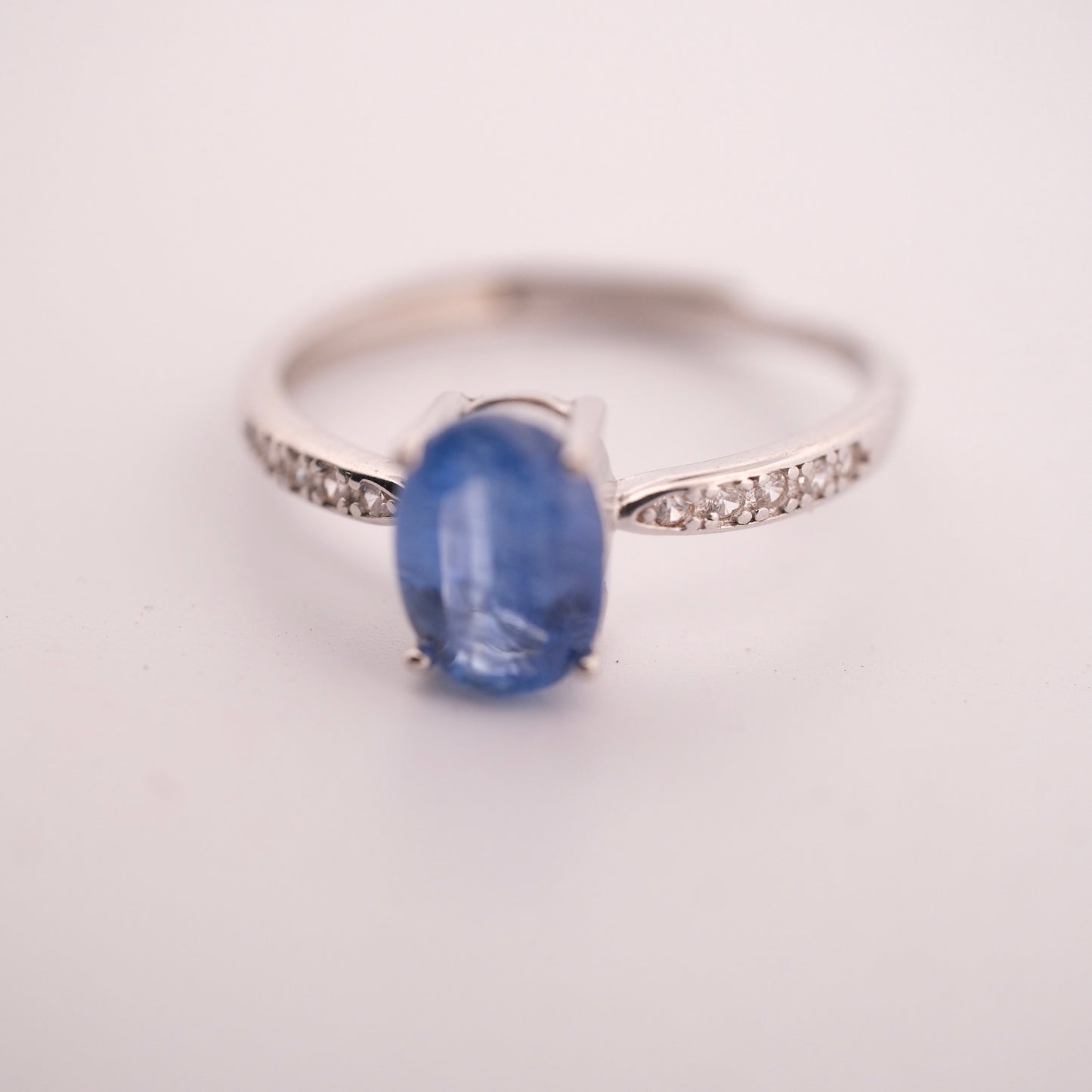 High Grade Kyanite S925 Adjustable Ring